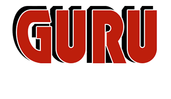 Guru Plumbing, Heating and Cooling Logo for Dark Background